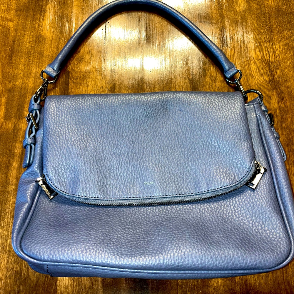 COLAB Denim Blue Vegan Leather (Pebble) Handbag/Crossbody